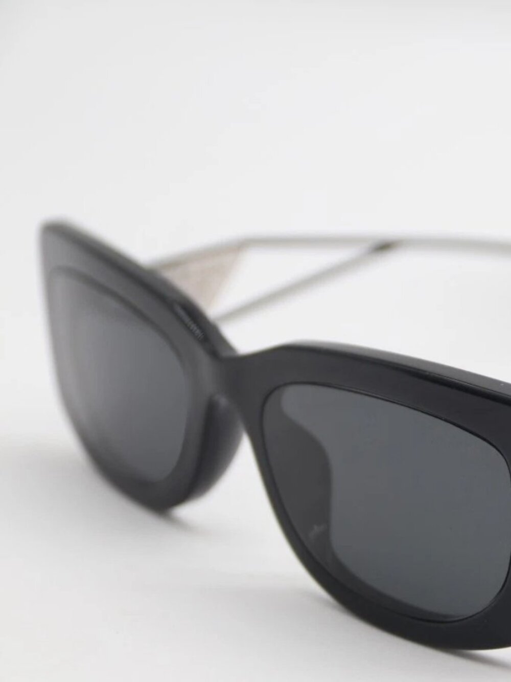 Prada Women's Dark Grey Lens Full Rim Rectangle Shape Sunglasses - 53-19-140
